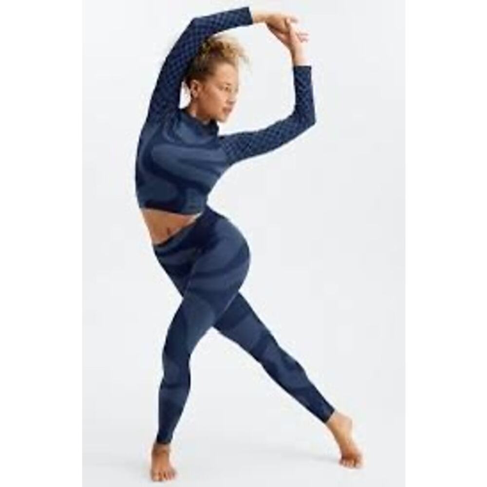 NWT Fabletics Seamless High-Waisted Swirl Legging & Crop Top Both Size L